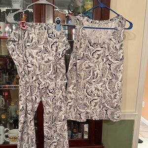 AnyBody Monochrome Swirl Jumpsuit